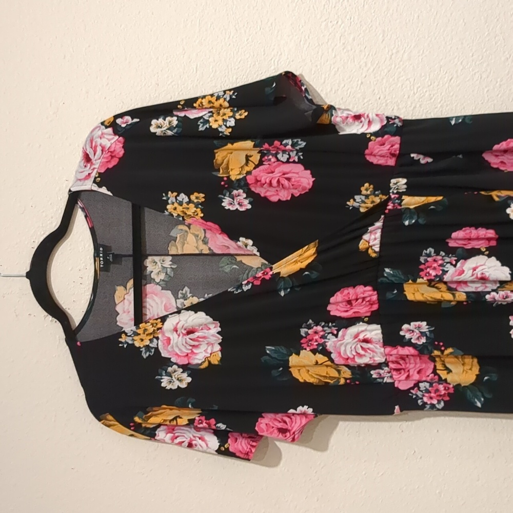 Torrid Floral Faux Wrap Dress Size 2 - Picture 2 of 5